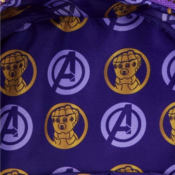 NWT Marvel Metallic Thanos Gauntlet Loungefly Mini Backpack - Picture 5 of 5